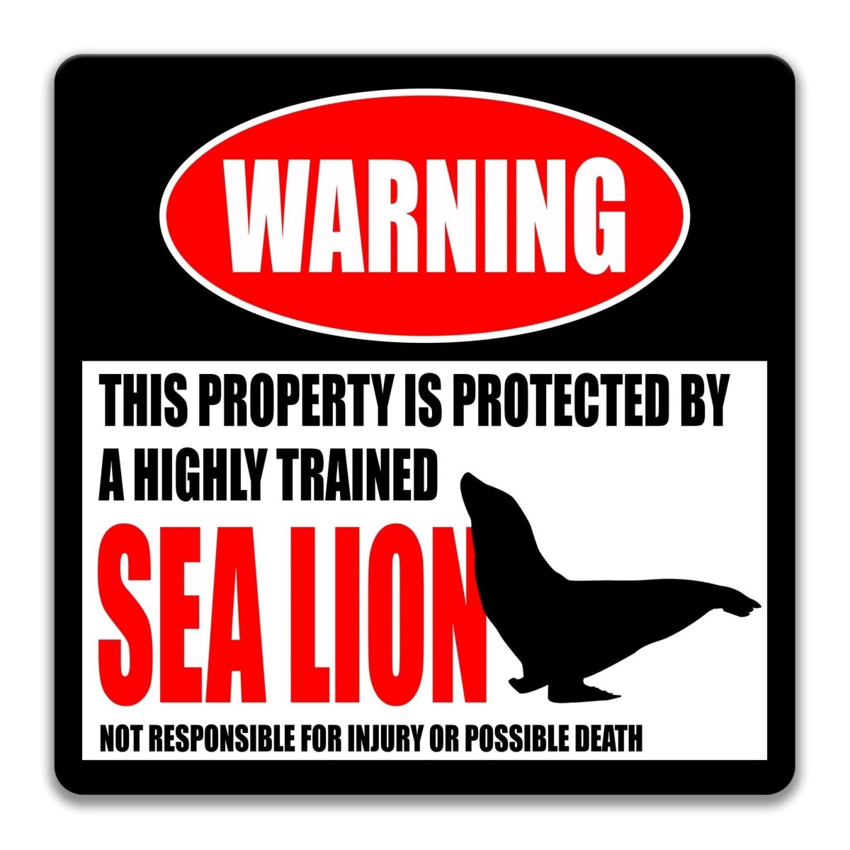 Sea Lion Metal Warning Metal Sign