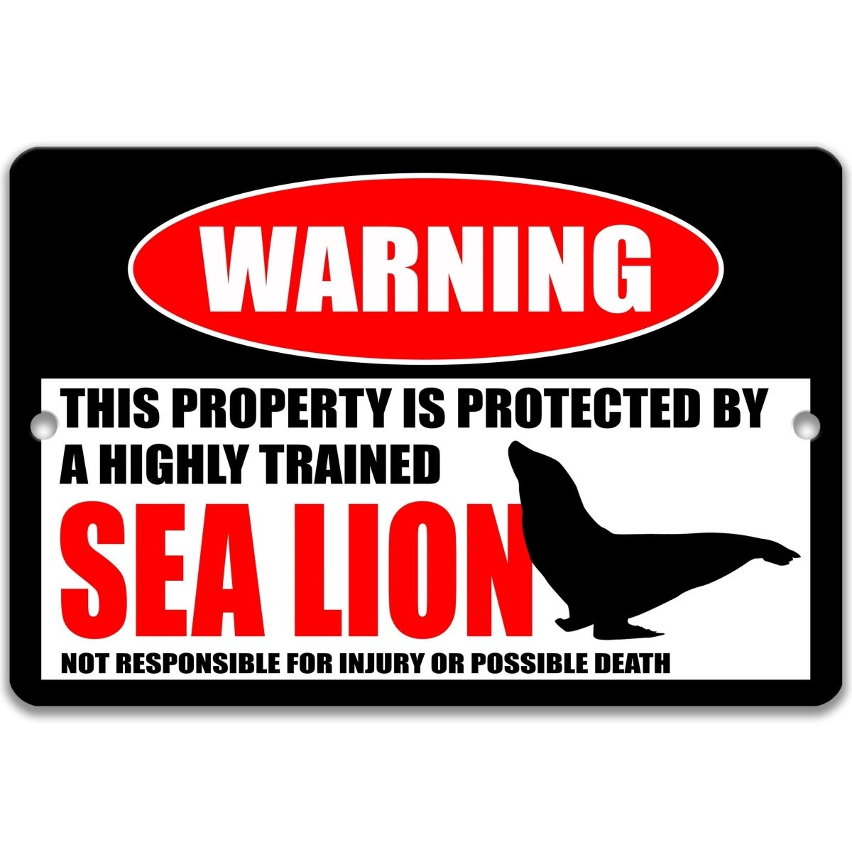 Sea Lion Metal Warning Metal Sign