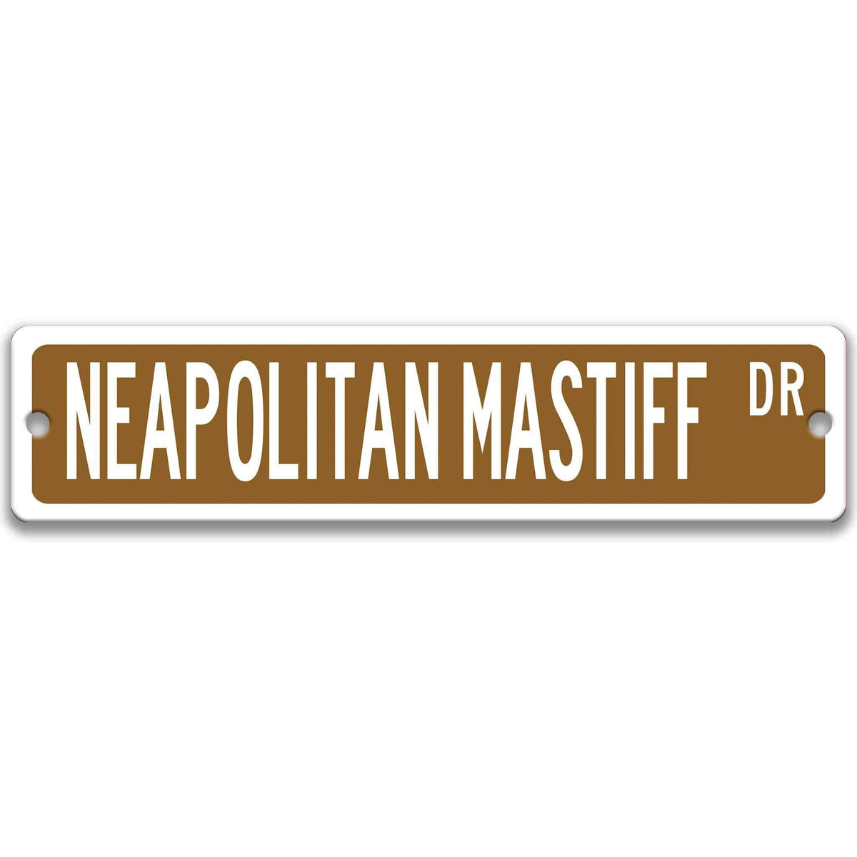 Red Neapolitan Mastiff DR aluminum street sign with white lettering