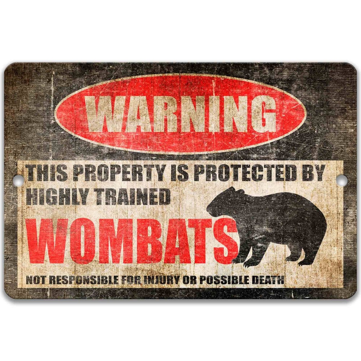 Wombat Warning Yard Sign