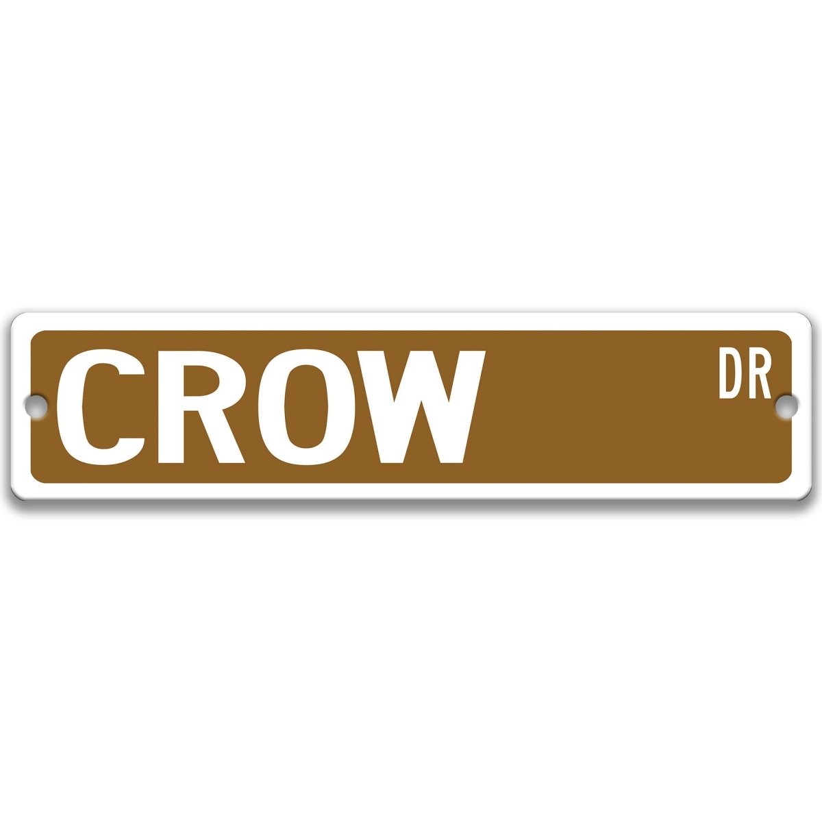 Crow metal street sign, gray background, with crow silhouette design