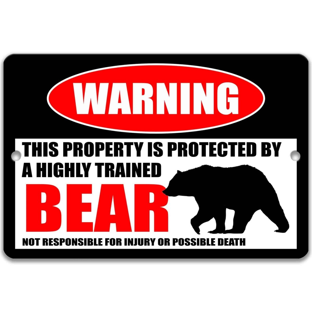 Bear Outdoor Warning Metal Sign