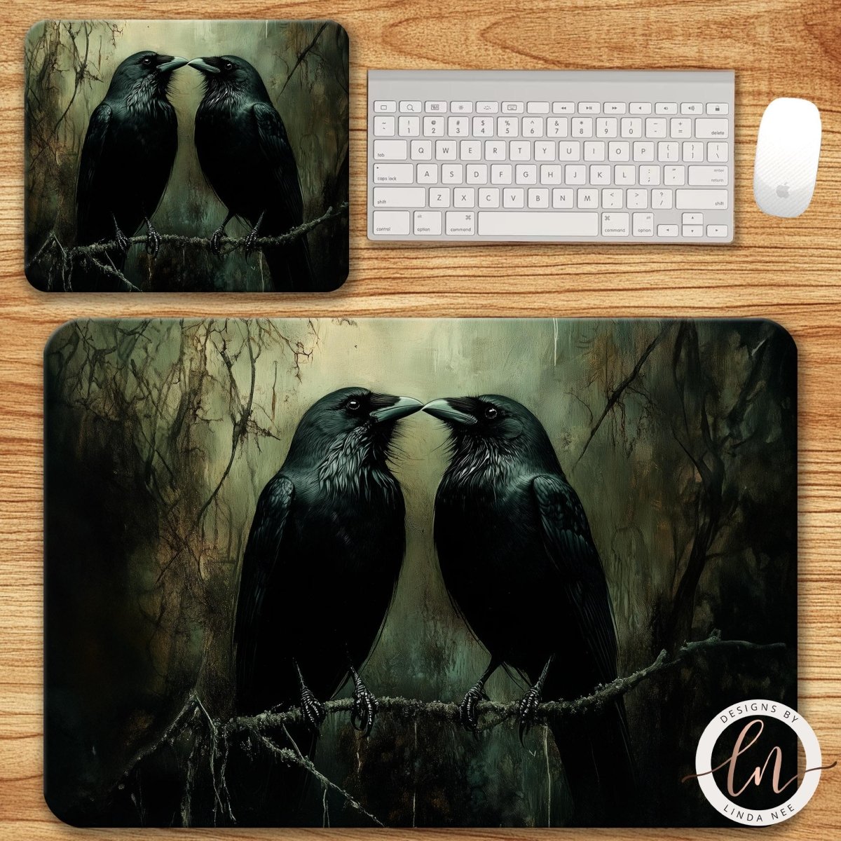 Huginn and Muninn Mouse Pad & Desk Mat