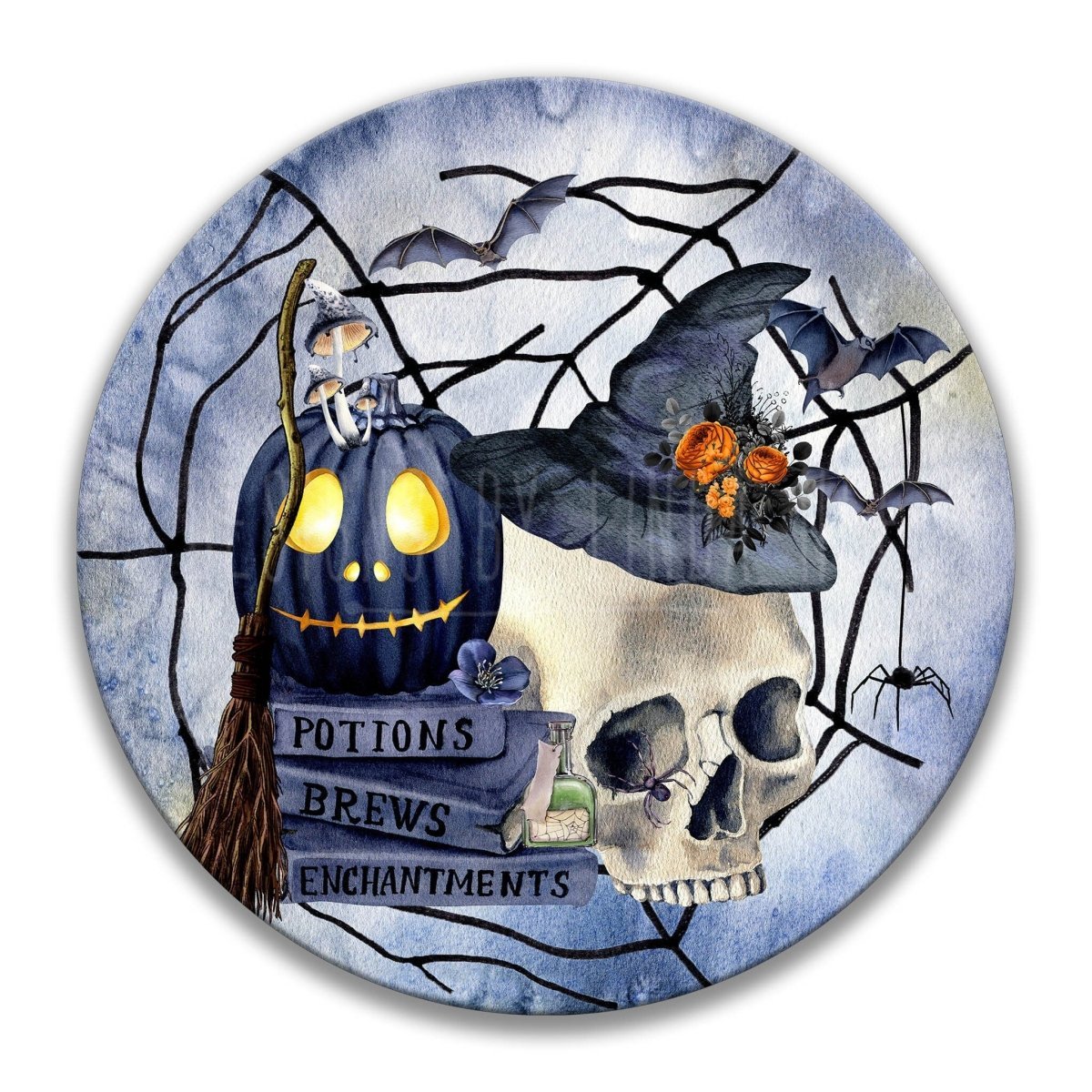Spooky Gothic Halloween Wreath Sign