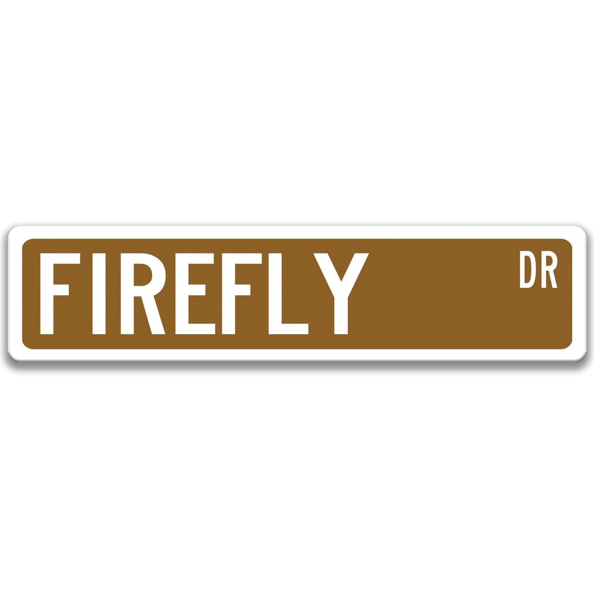 Gray Firefly aluminum street sign with black lettering