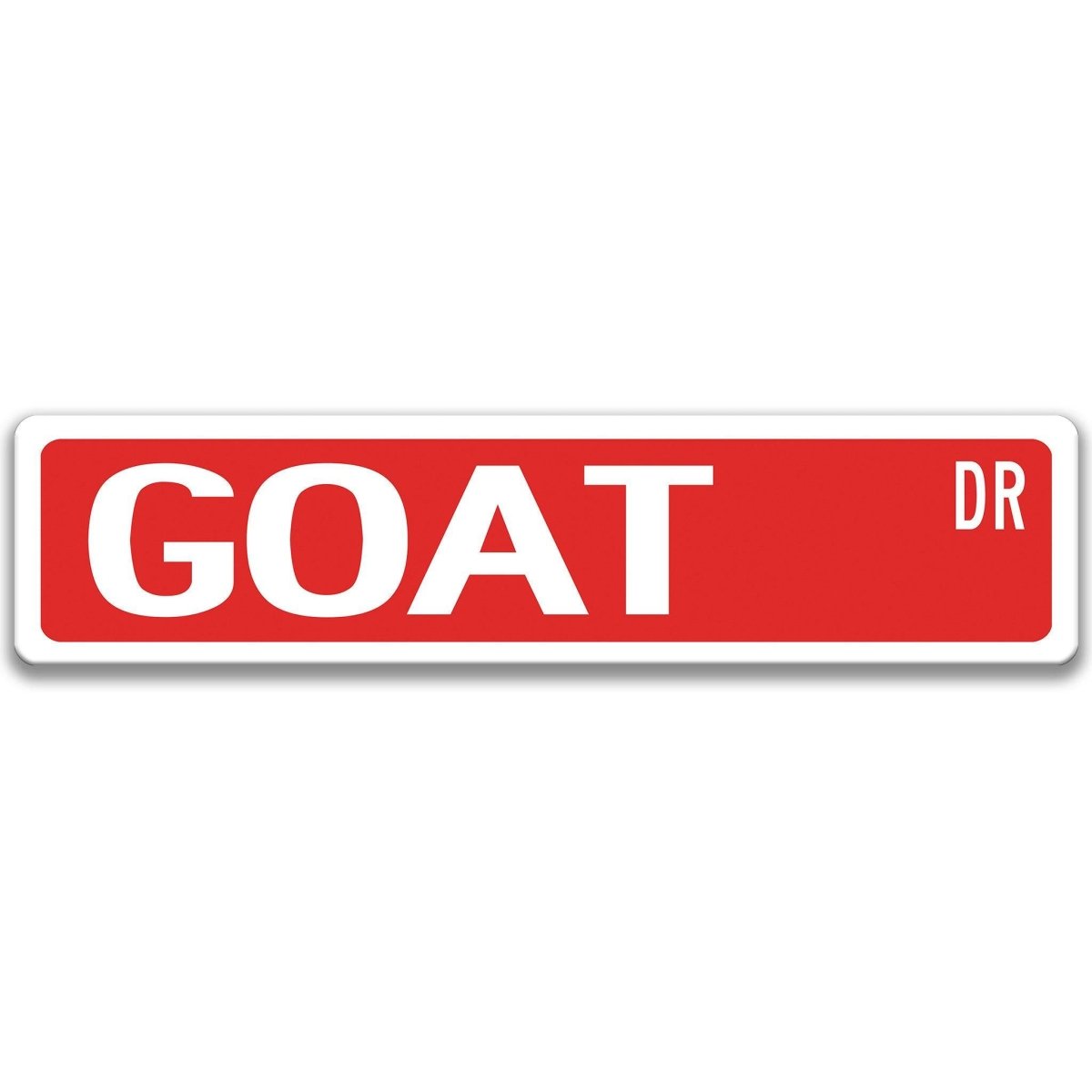 Goat metal street sign with black goat silhouette, customizable background color, heavy gauge aluminum