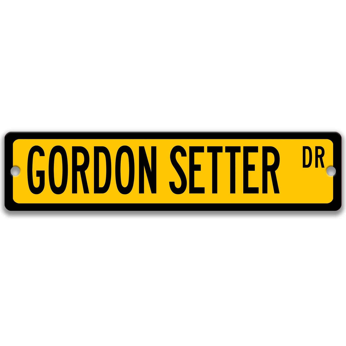 Green Gordon Setter DR aluminum street sign with white lettering