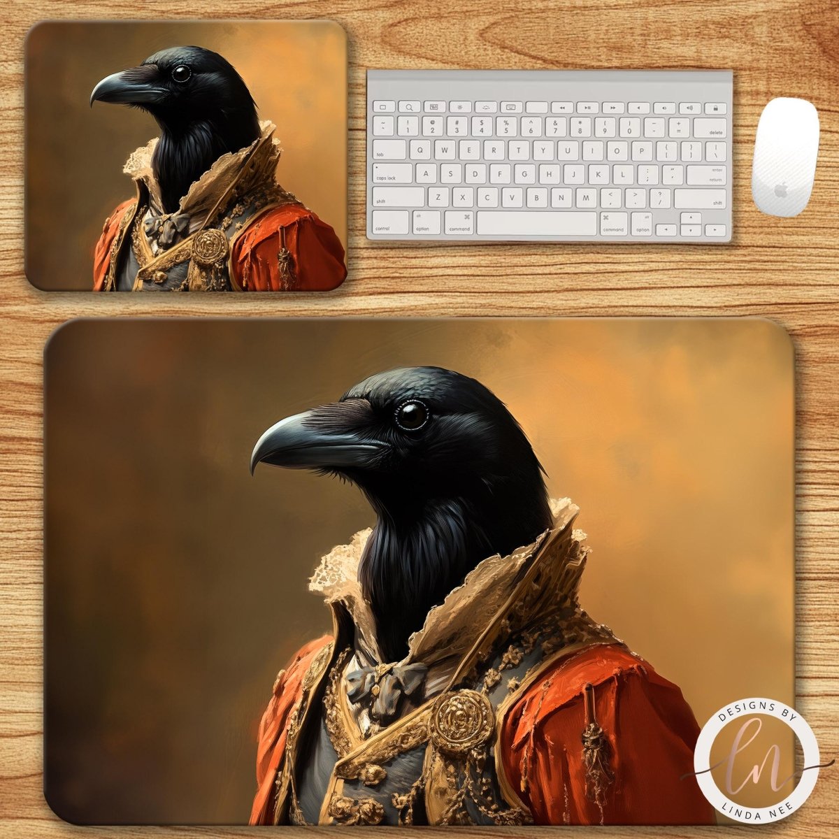 Gothic Raven Art Mouse Pad & Desk Mat