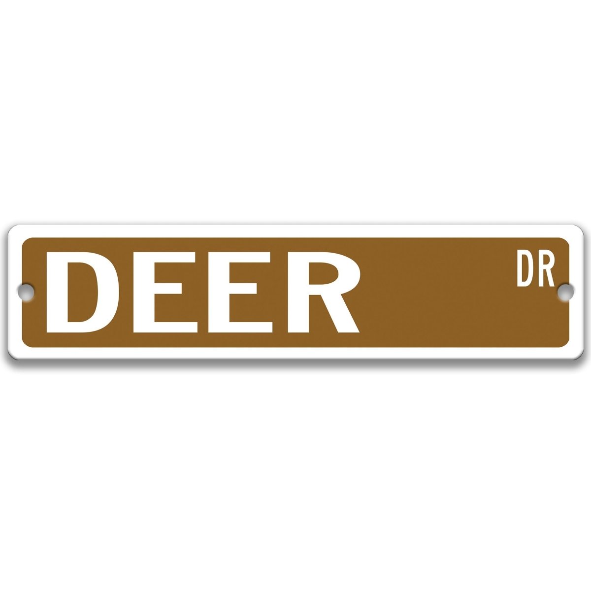 Deer metal street sign in brown background