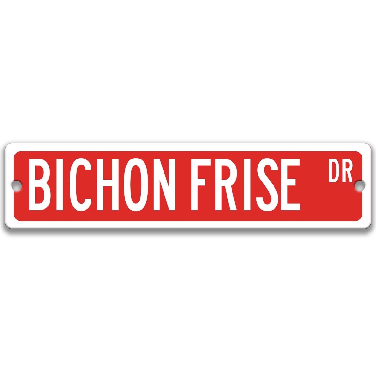 Gray Bichon Frise DR aluminum street sign with black lettering