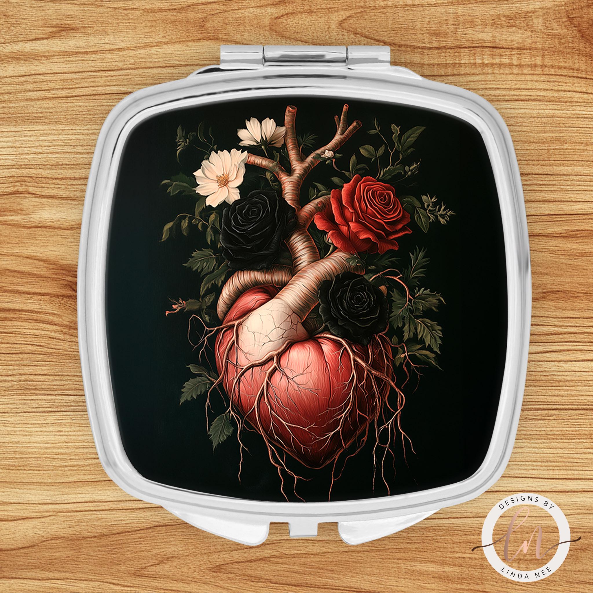 Anatomical Heart Compact Mirror - Goth Medical Student Gift