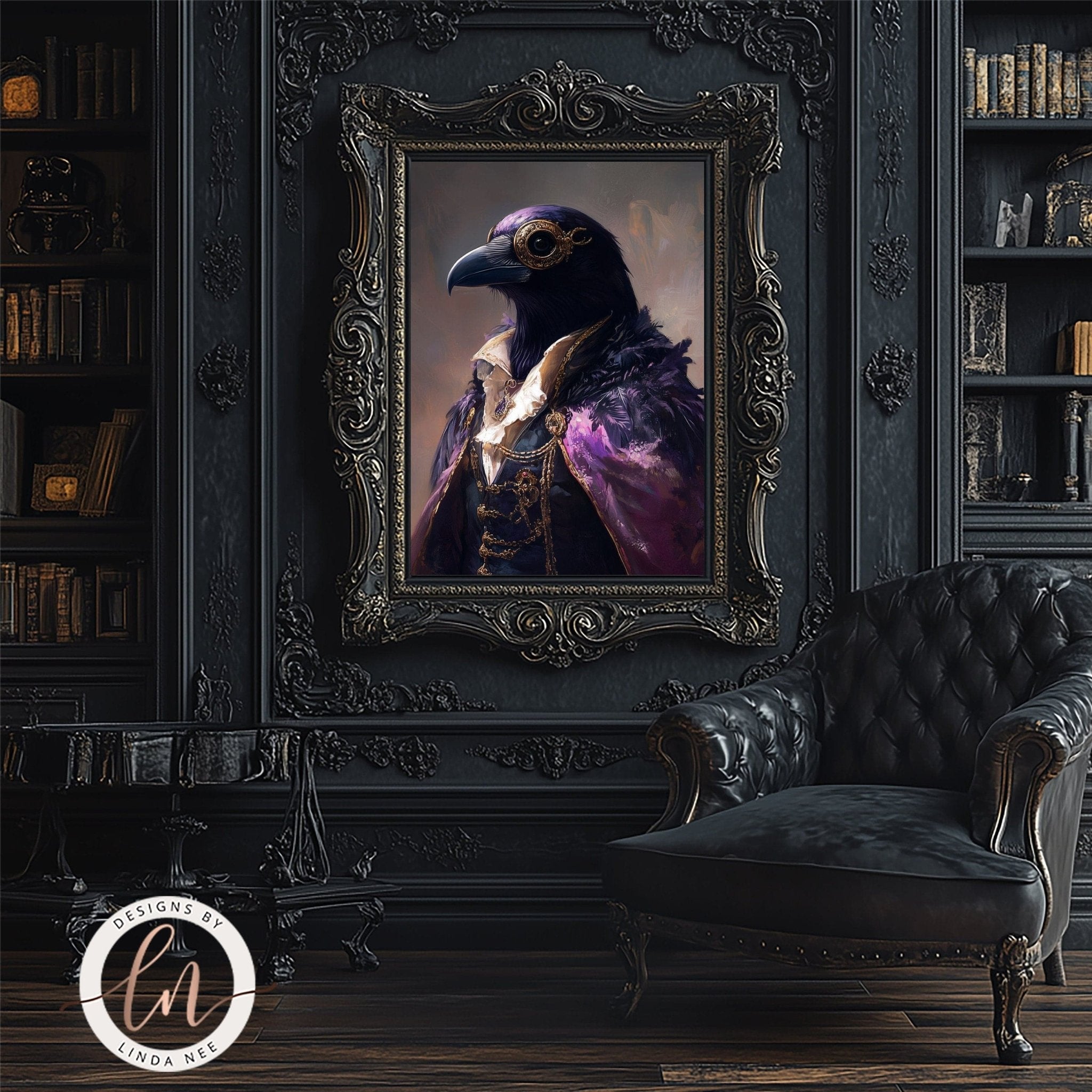 Anthropomorphic Noble Raven Wall Art - Metal or Paper