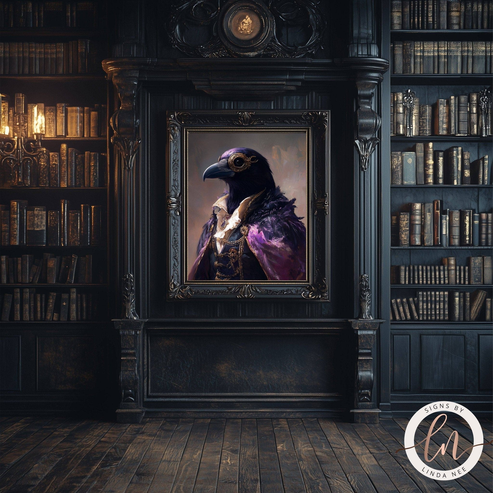 Anthropomorphic Noble Raven Wall Art - Metal or Paper