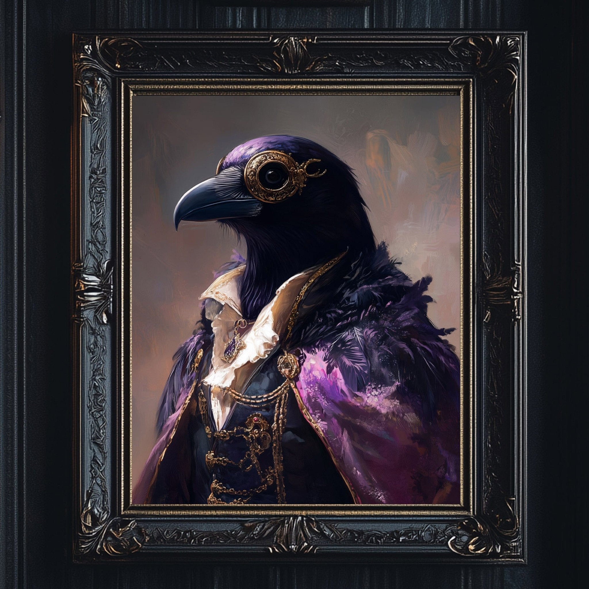 Anthropomorphic Noble Raven Wall Art - Metal or Paper