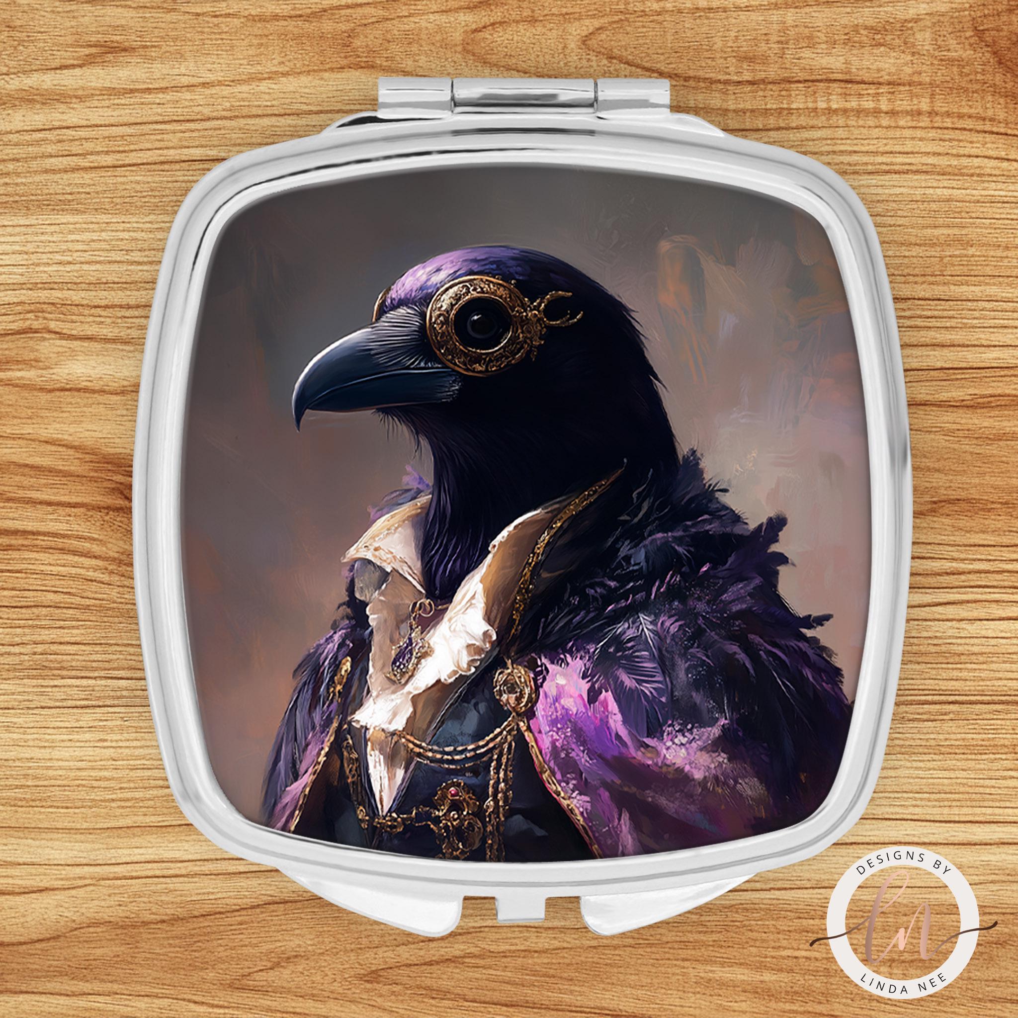 Anthropomorphic Raven Pocket Mirror - Gothic Fashion Gift