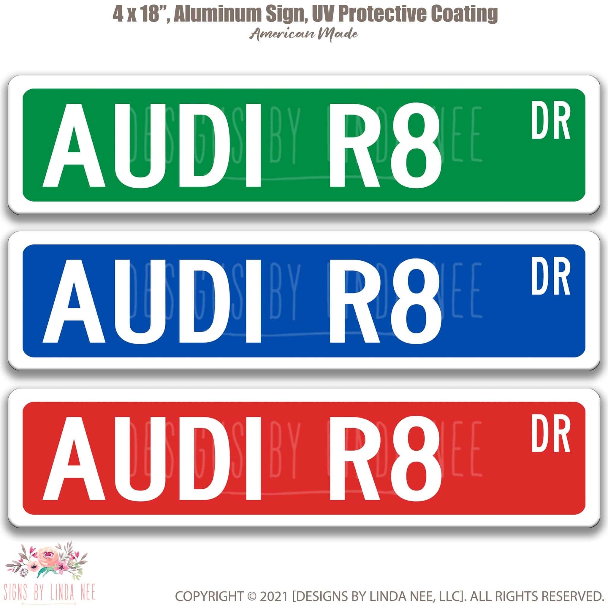 Audi R8 Metal Street Sign