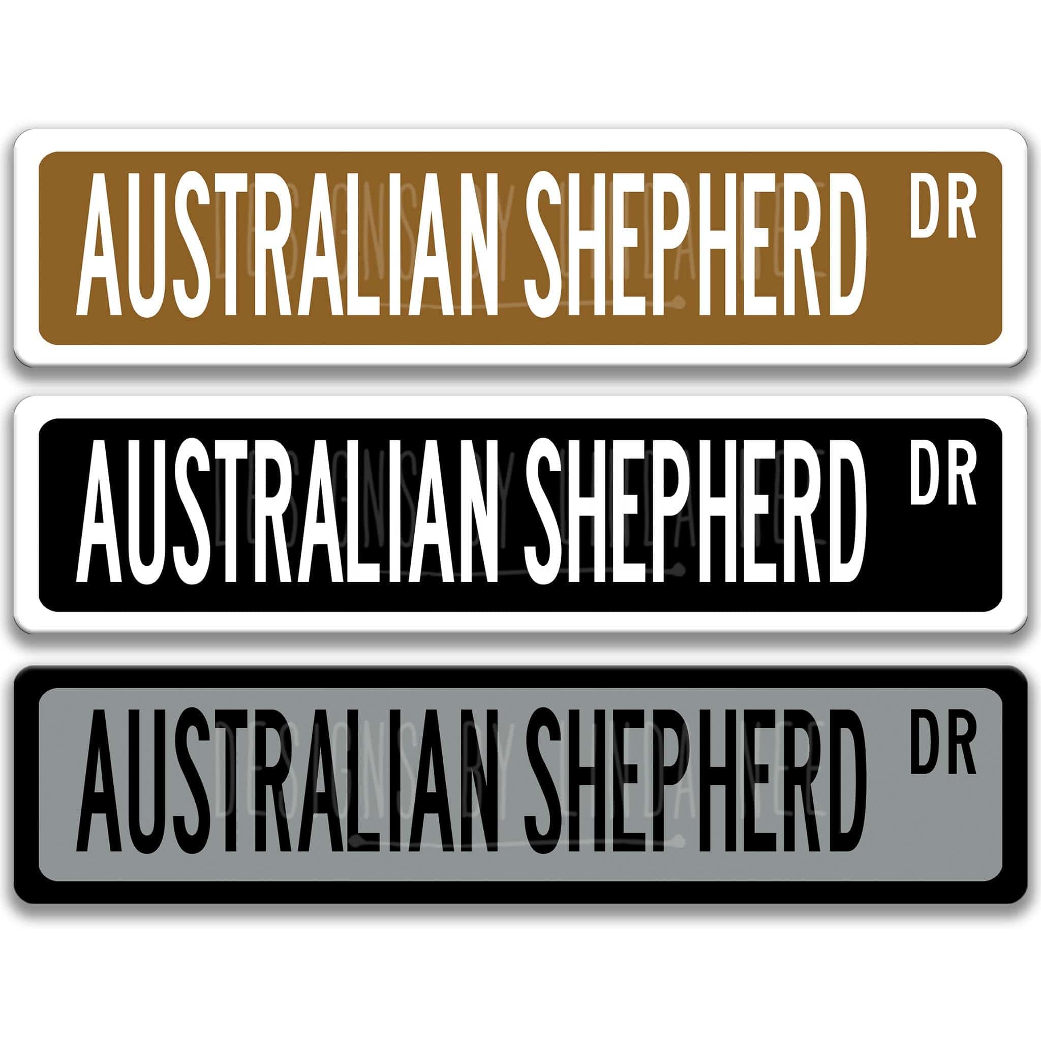 Australian Shepherd Dog Metal Street Signanimal