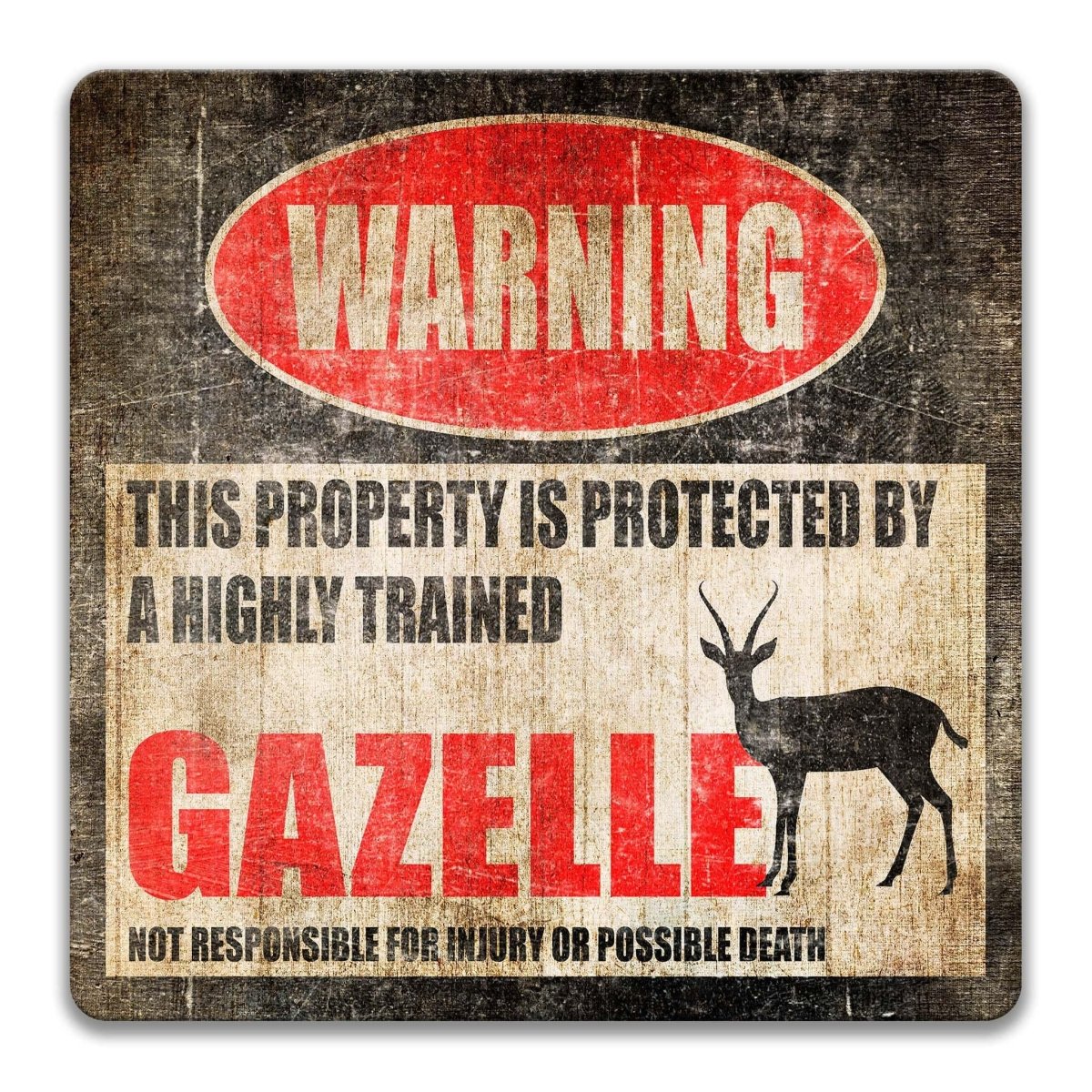Gazelle Outdoor Warning Sign
