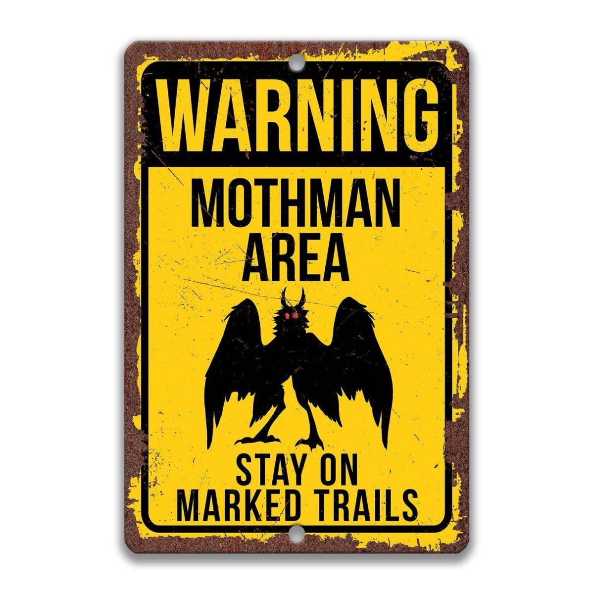 Official Warning Mothman Metal Sign