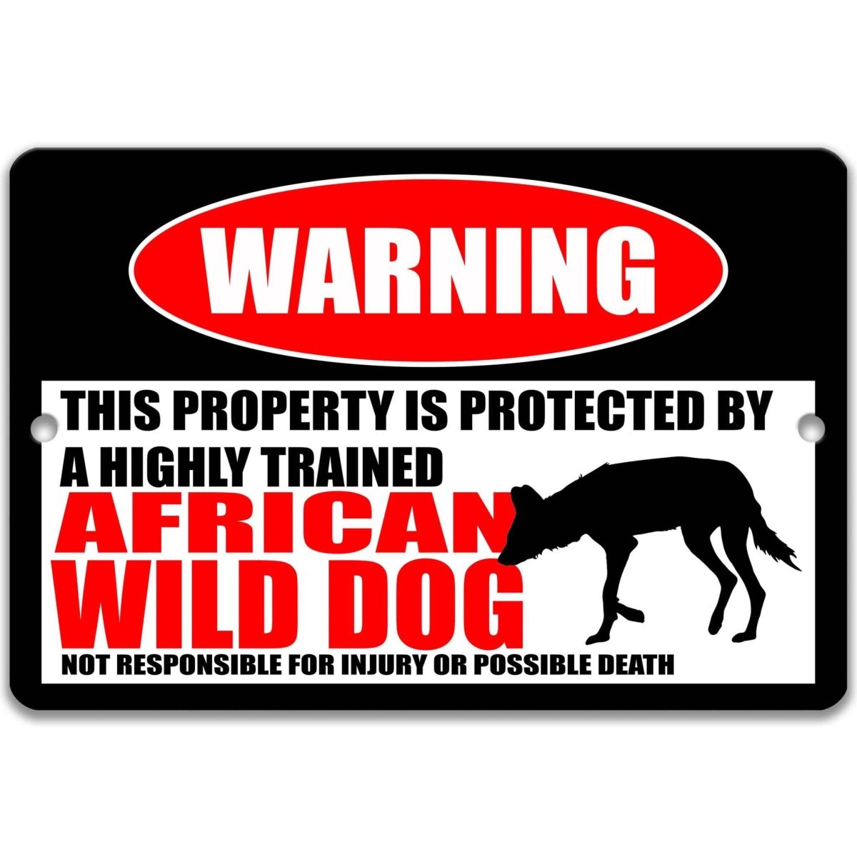 African Wild Dog Area Warning Sign