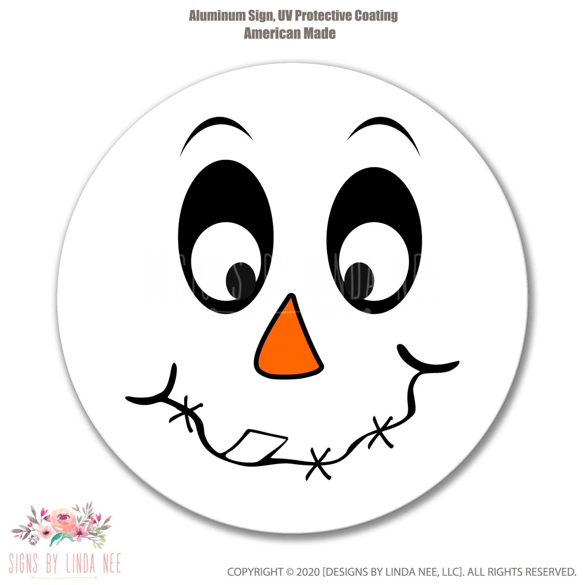 Ghost Face Halloween Wreath Metal Sign