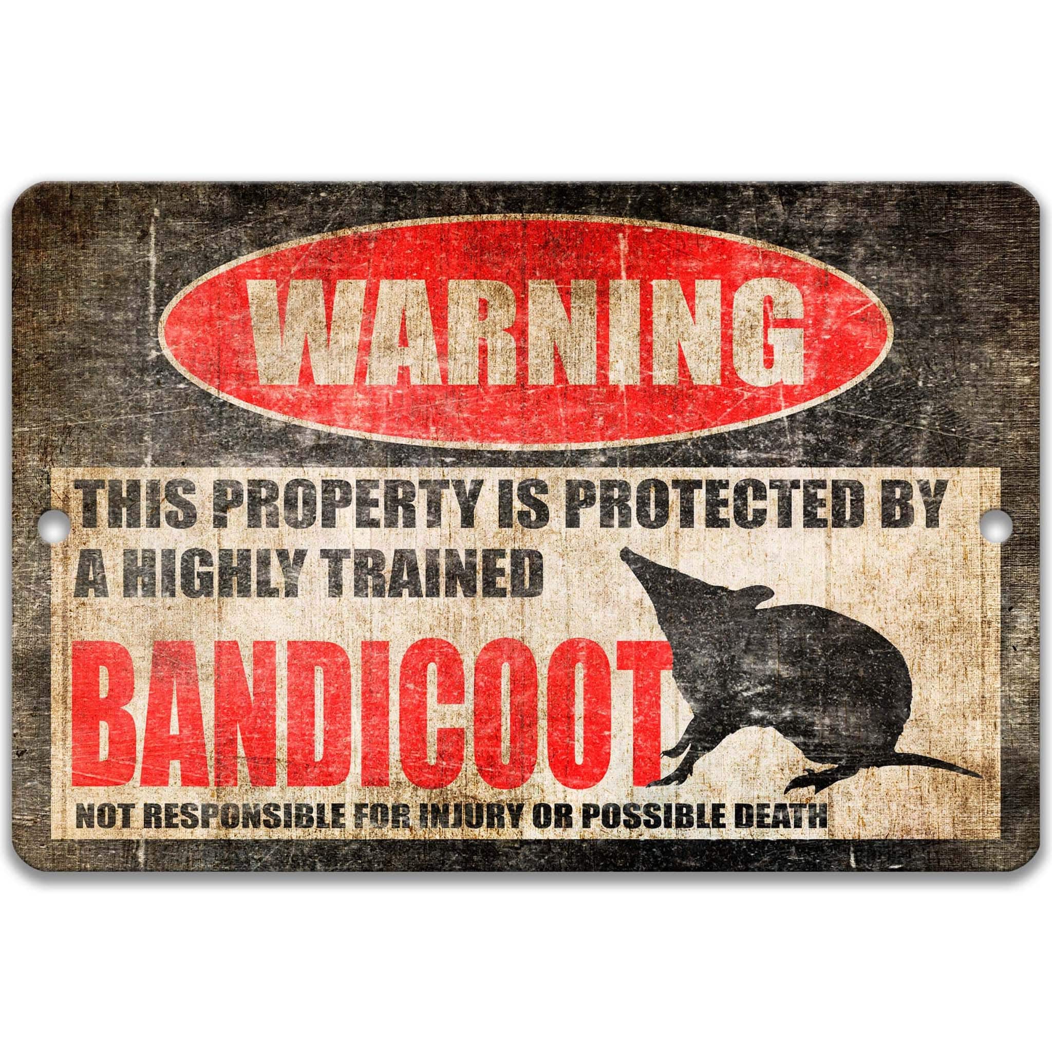 Bandicoot Warning Sign - Bung - Marti - Funny and Unique Signanimal