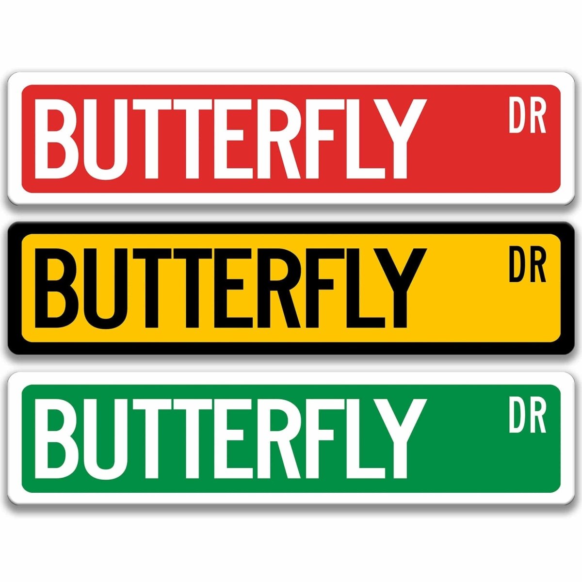 Butterfly Garden Metal Street Sign