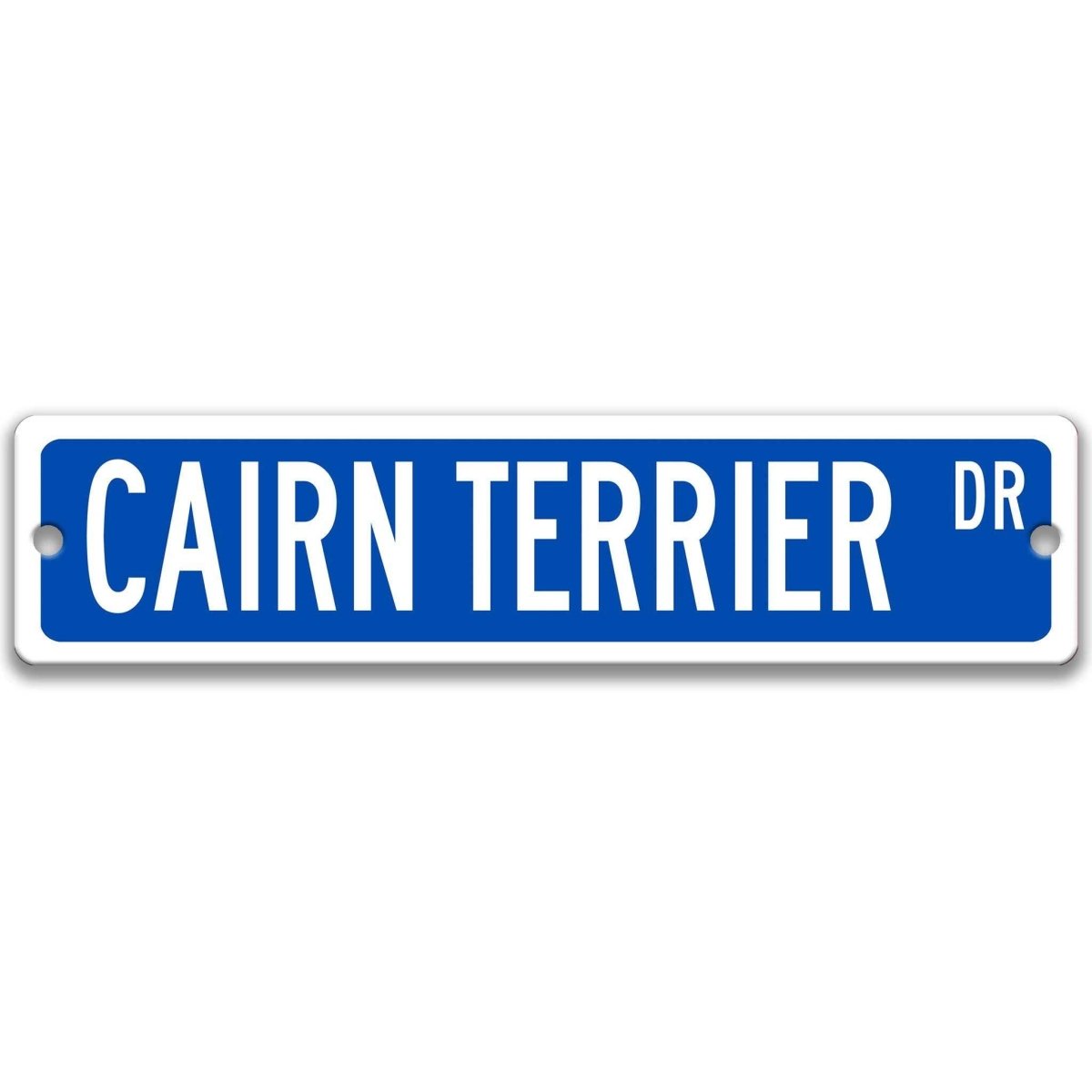 Black Cairn Terrier DR aluminum street sign with white lettering