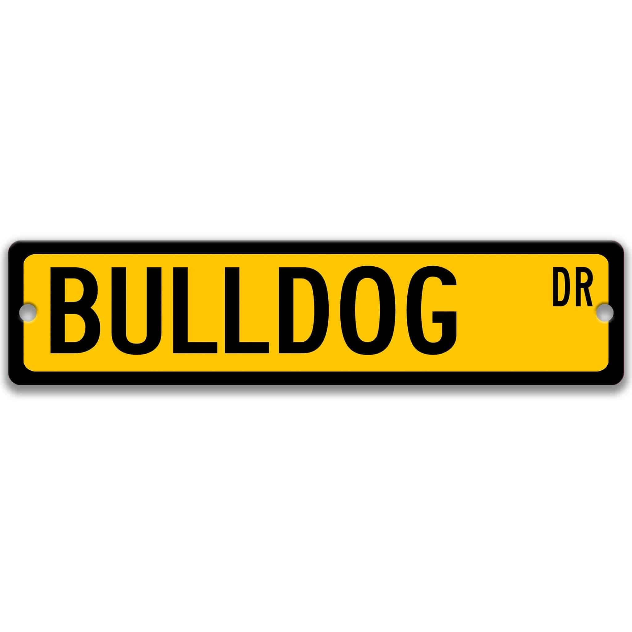 Bulldog Metal Street Sign
