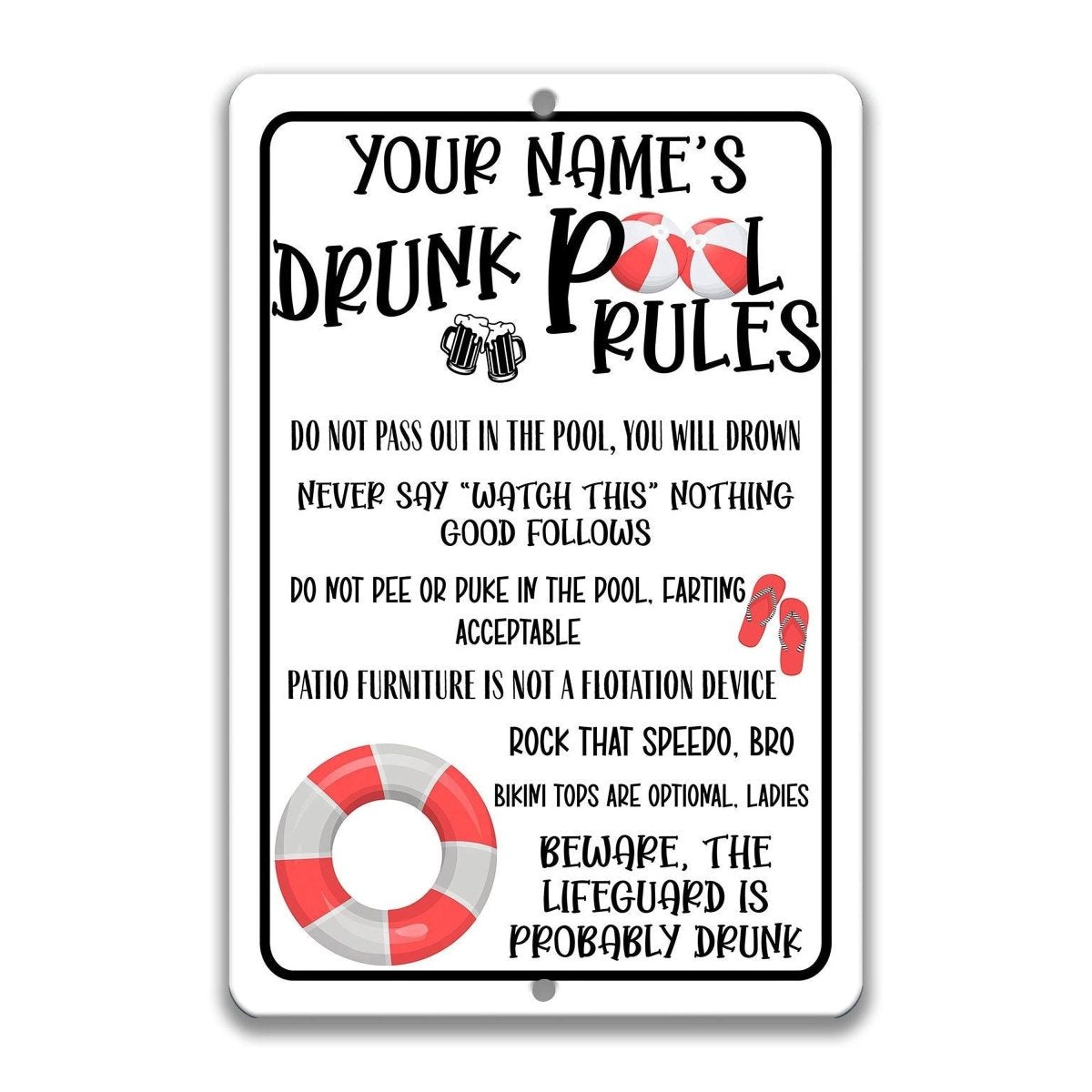 a sign with instructions for pool rules, including a warning about the consequences of not following the rules.