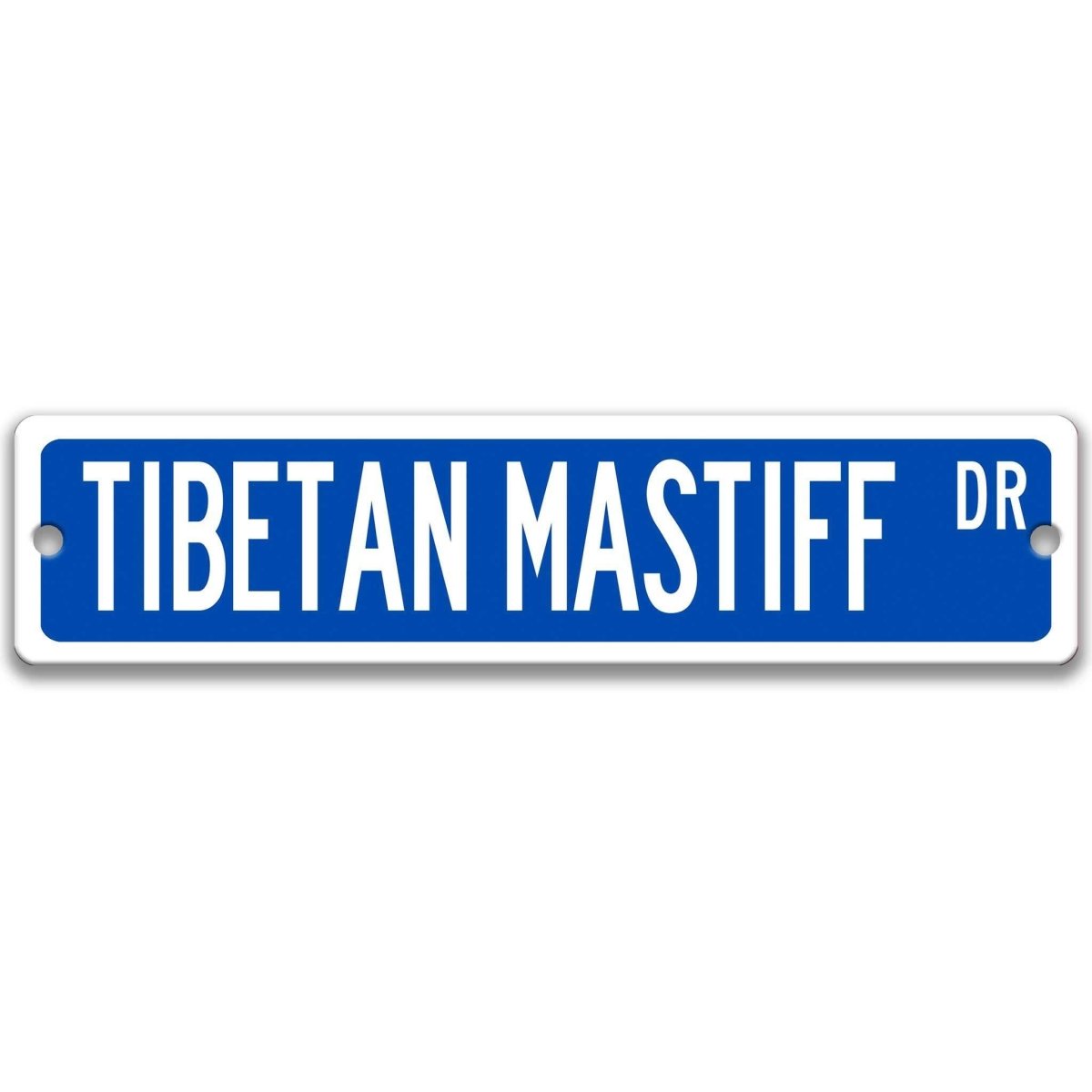 Black Tibetan Mastiff DR aluminum street sign with white lettering