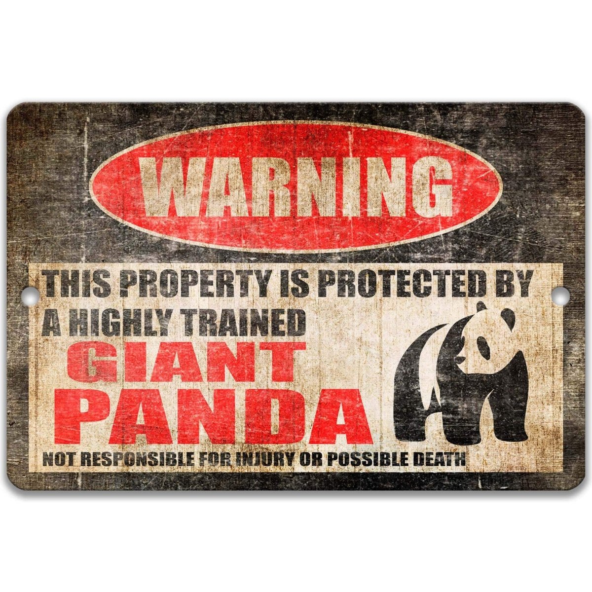 Giant Panda Warning Metal Sign
