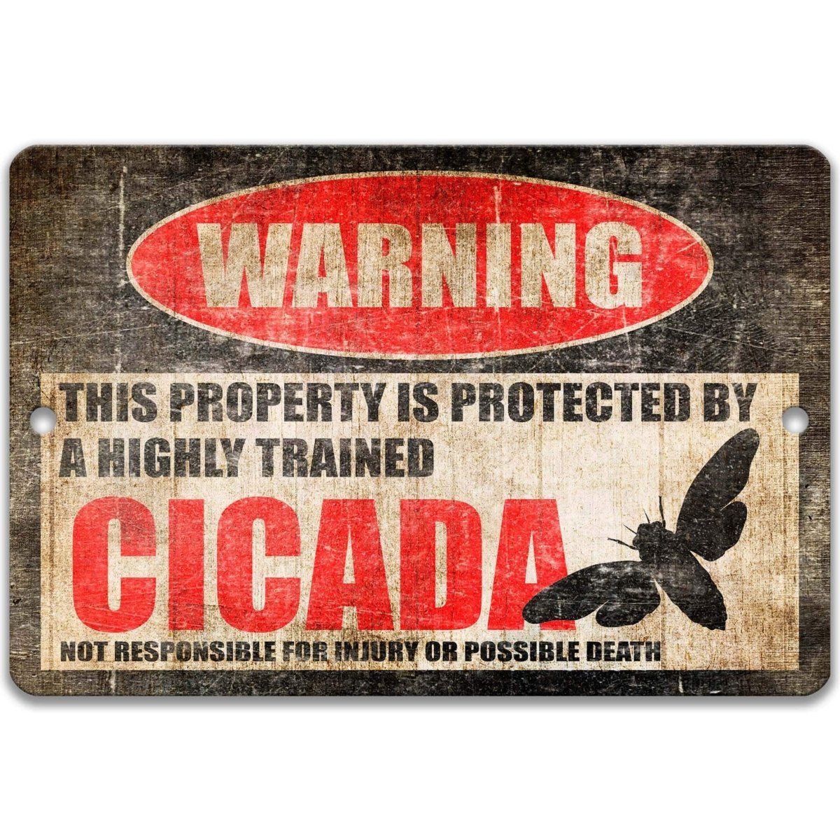 Catch Attention with our Hilarious Cicada Warning Sign - Available in Multiple Sizes - Moth Signs - Insect DecorDesigns by Linda Nee