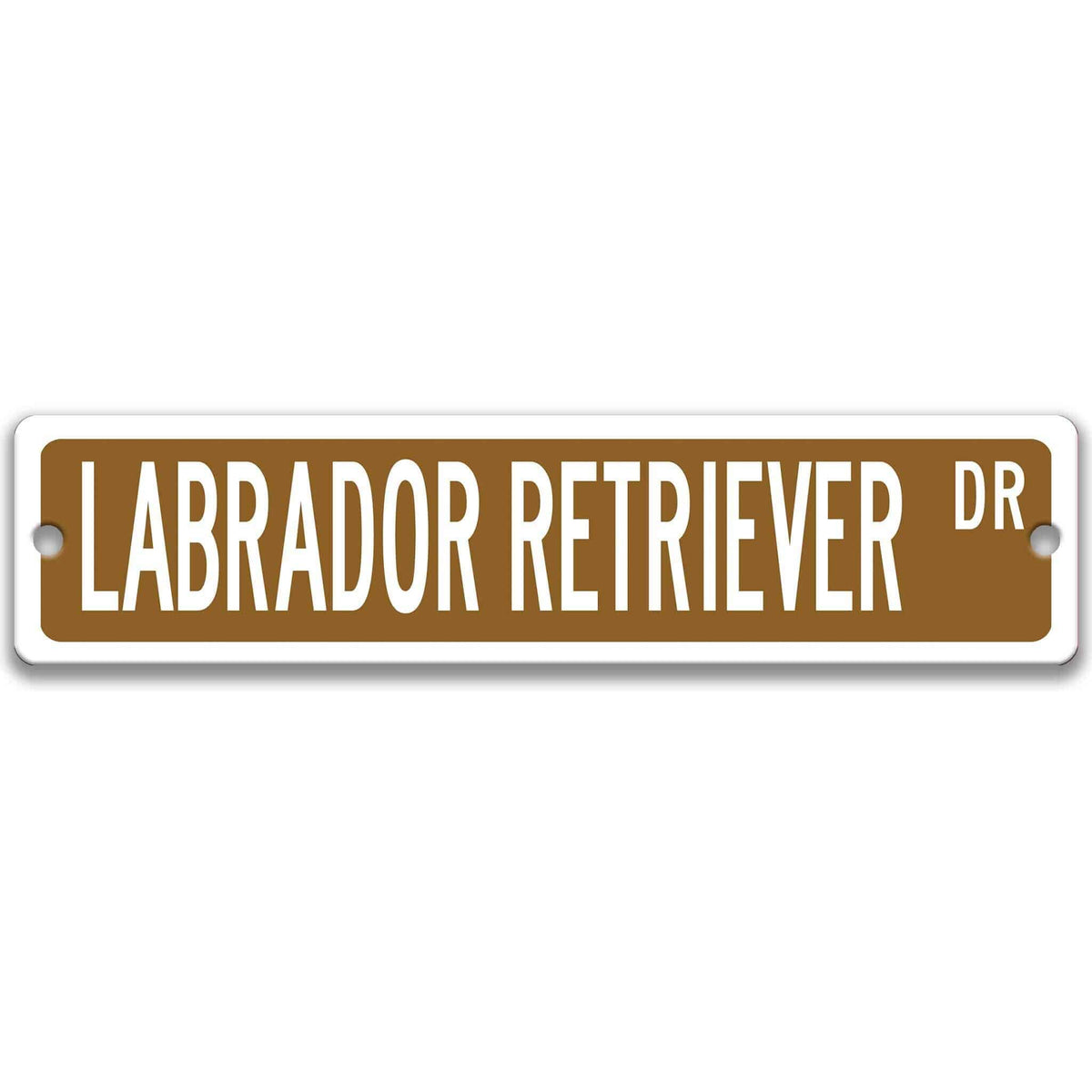 Red Labrador Retriever DR aluminum street sign with white lettering