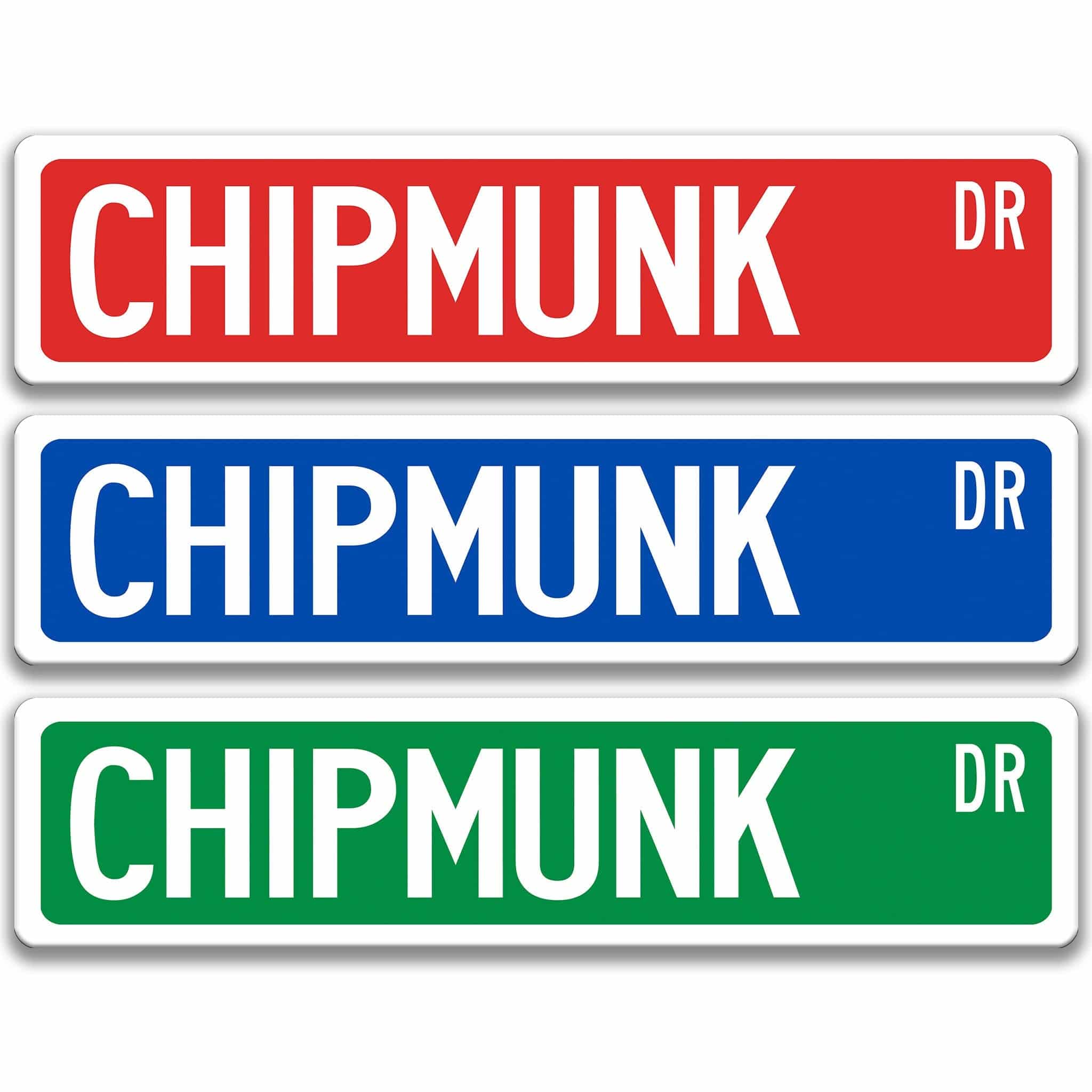 Chipmunk Metal Street Sign