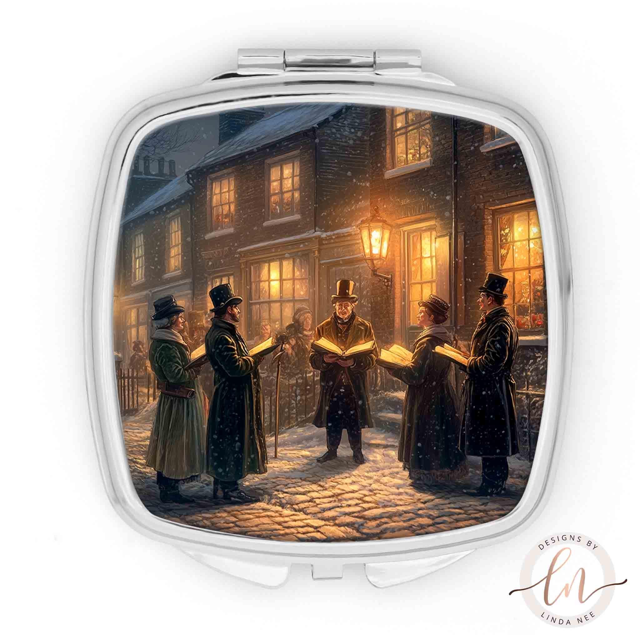 Christmas Carolers Compact Mirror - Christian Gift