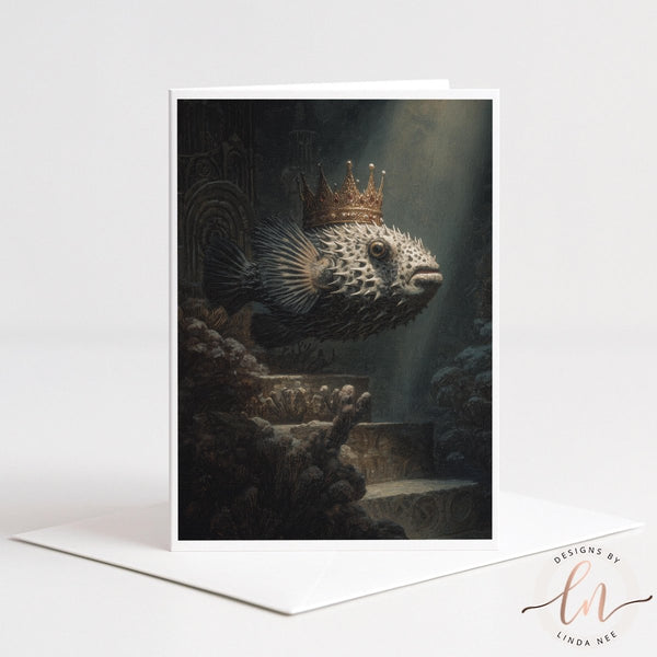 Crowned Pufferfish Greeting Card