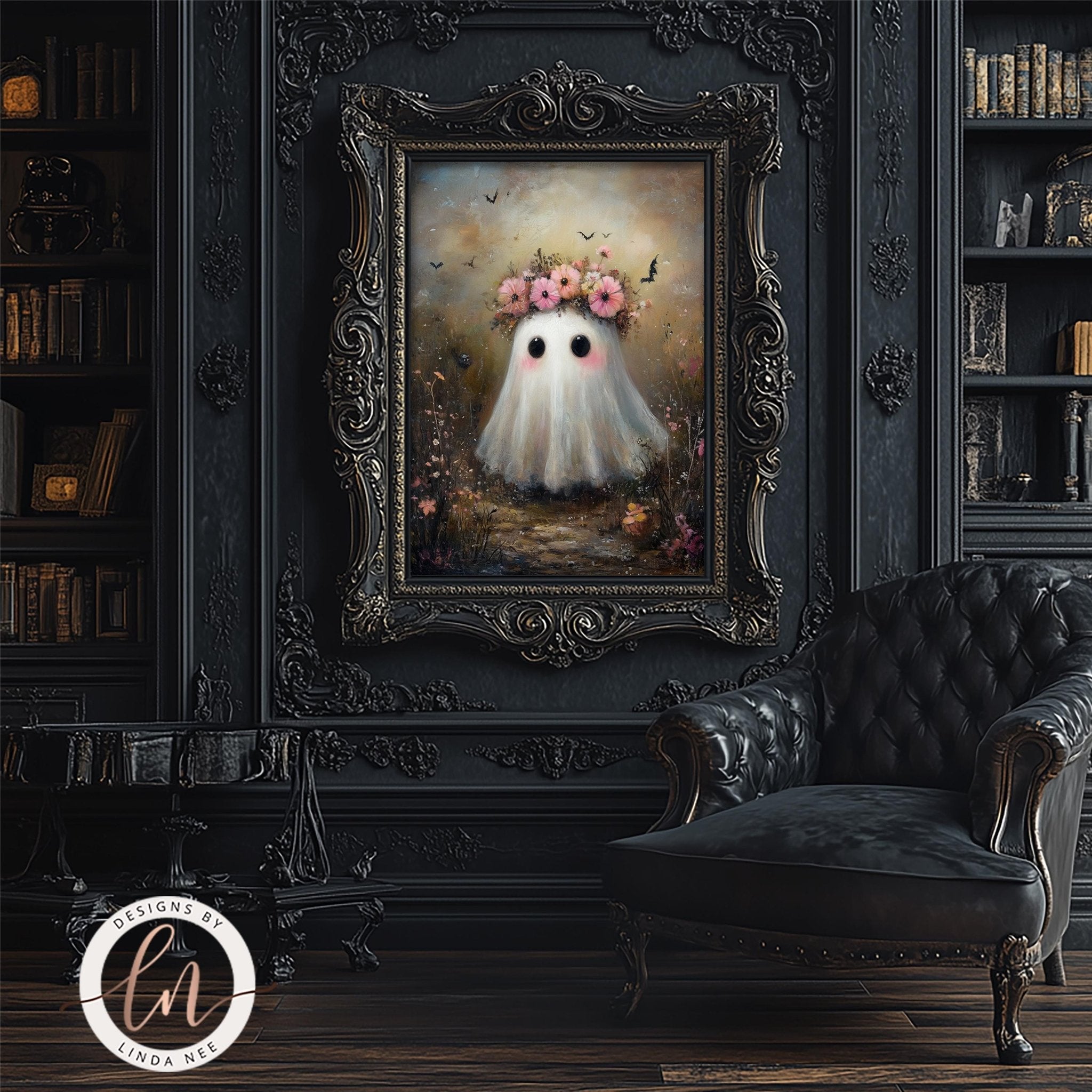 Cute Ghost Flower Art Print