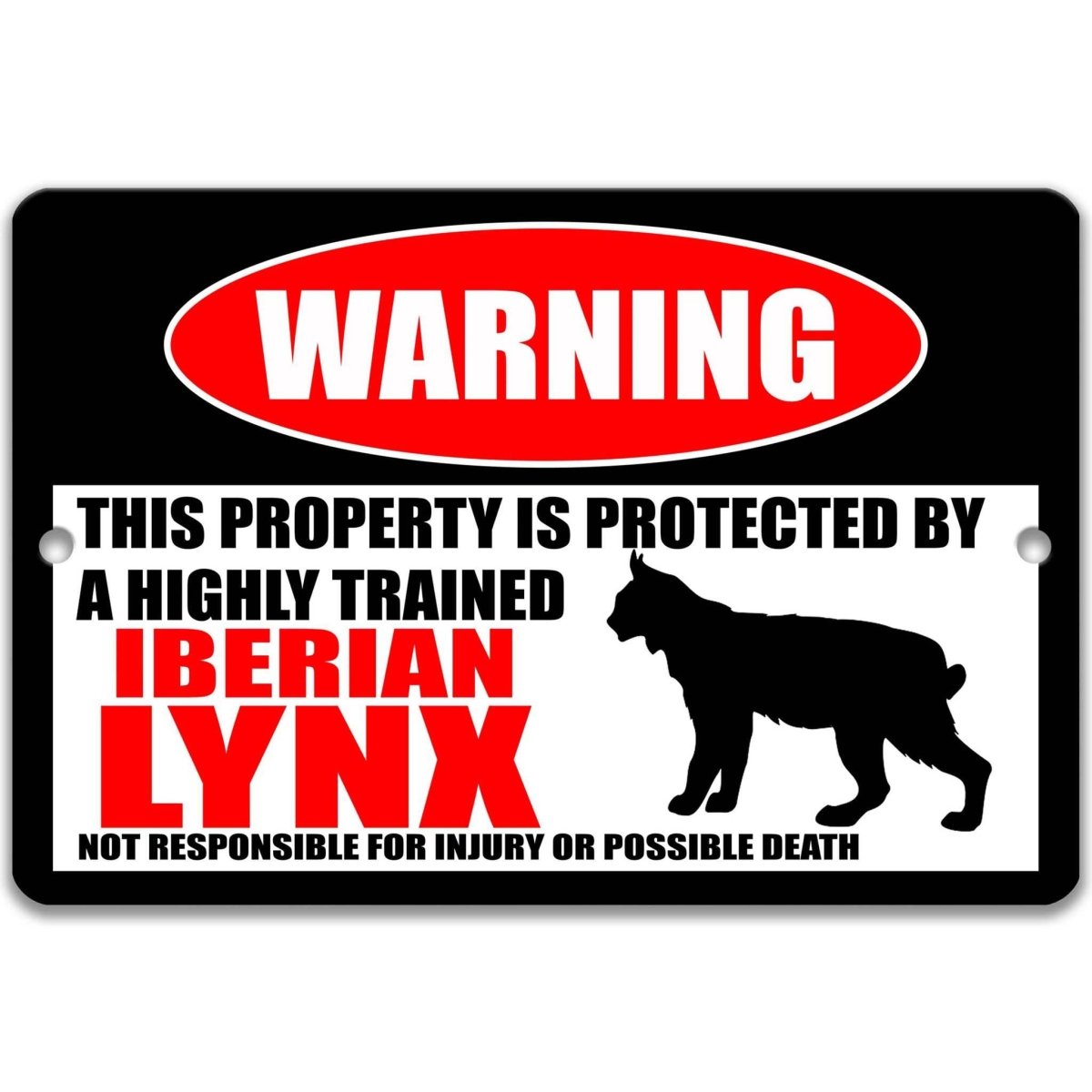 Funny Iberian Lynx Warning Sign