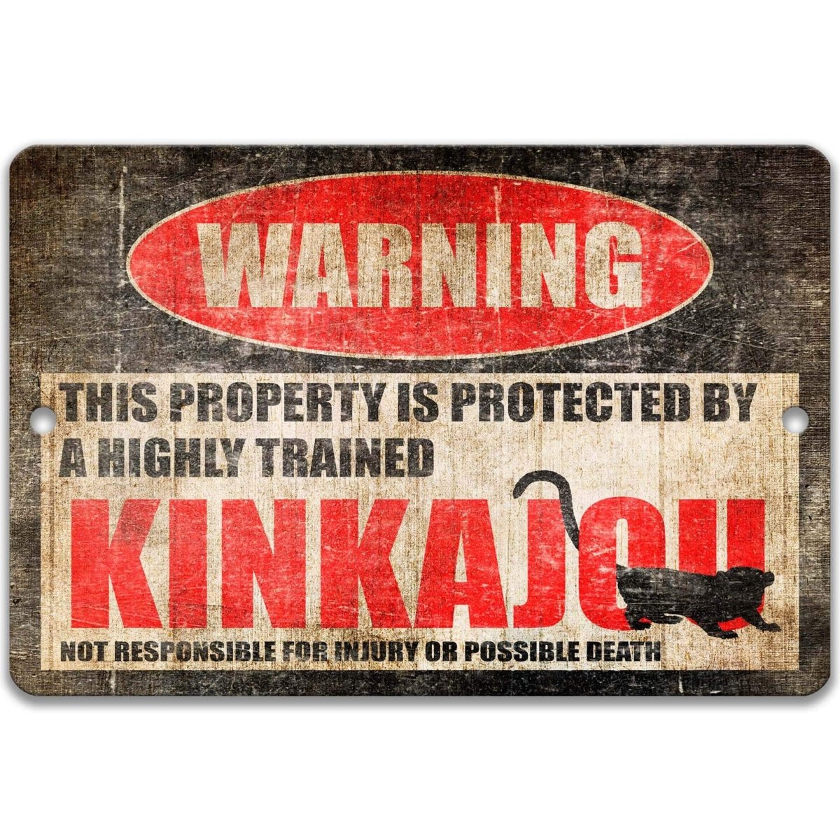 Funny Kinkajou Warning Metal Sign