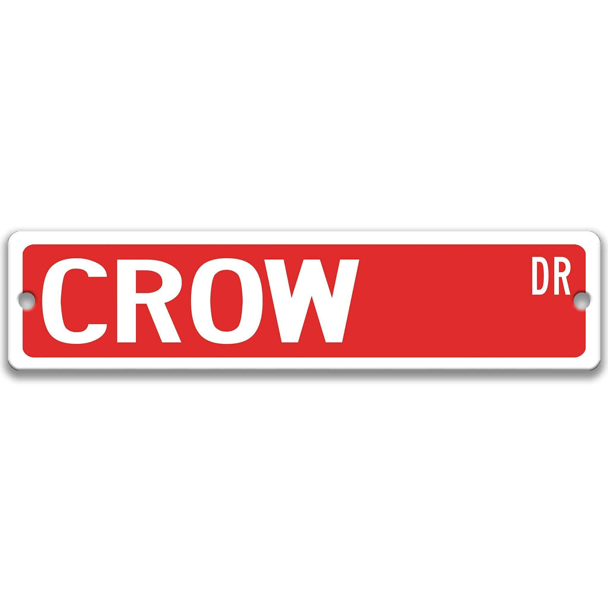 Crow metal street sign, black background, with crow silhouette design