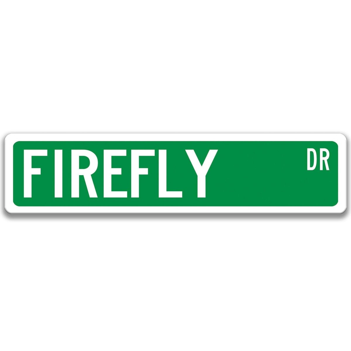 Black Firefly aluminum street sign with white lettering