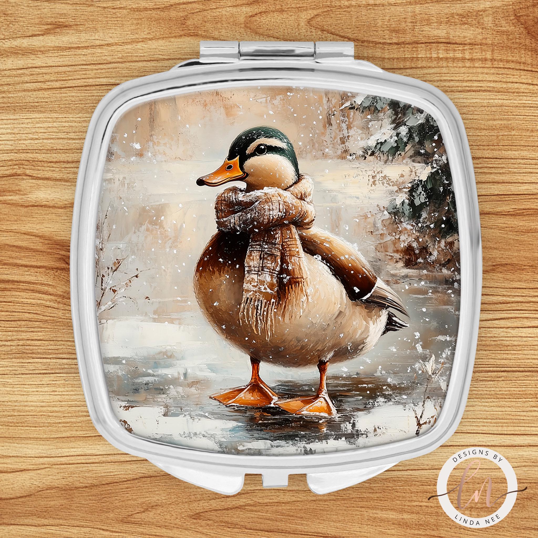 Duck Compact Mirror - Rustic Nature Cottagecore Giftanthropomorphic