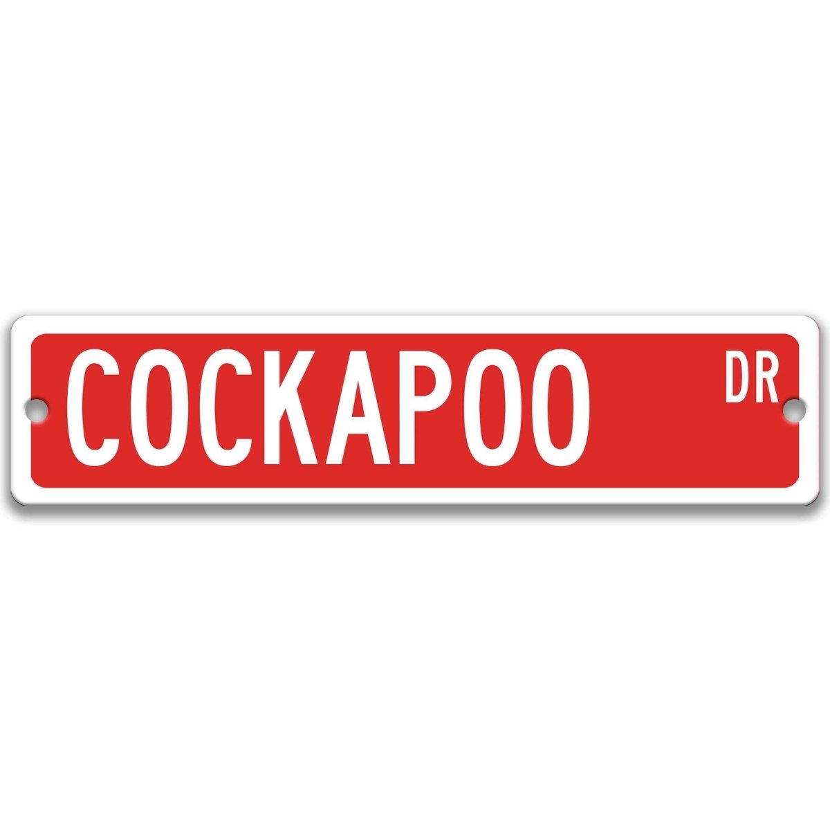 Black Cockapoo DR aluminum street sign with white lettering