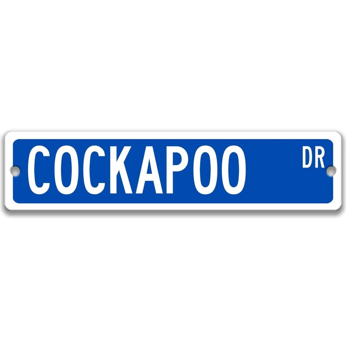 Green Cockapoo DR aluminum street sign with white lettering