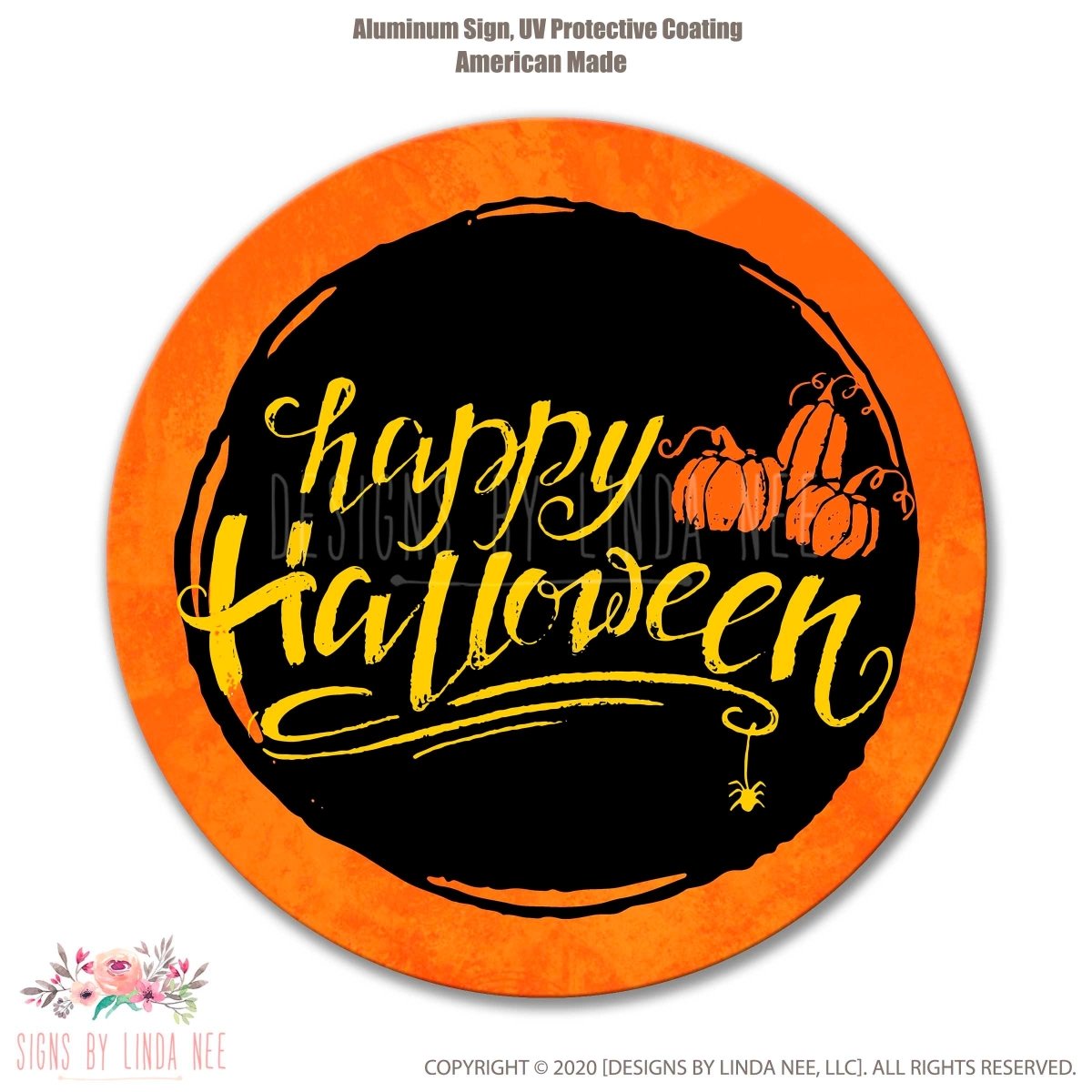 Happy Halloween Pumpkin Wreath Sign