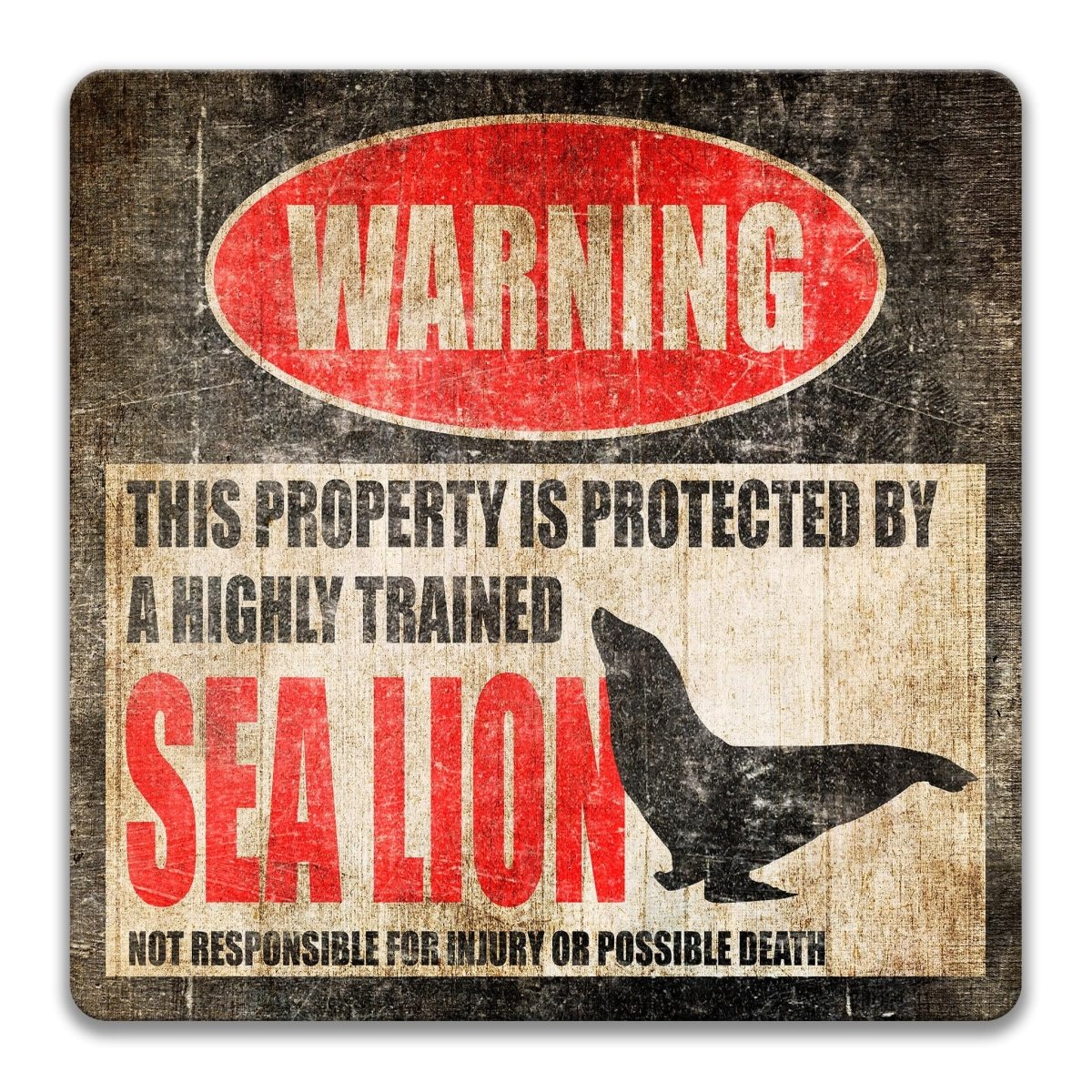Sea Lion Metal Warning Metal Sign