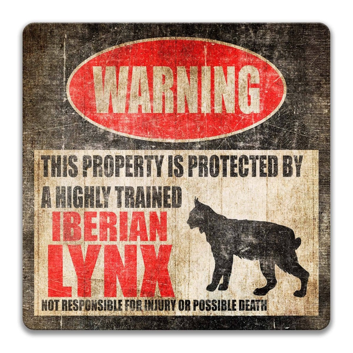 Funny Iberian Lynx Warning Sign