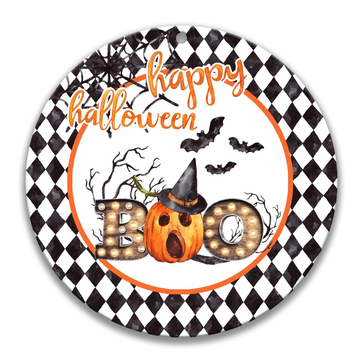 Pumpkin Witch Halloween Wreath Sign