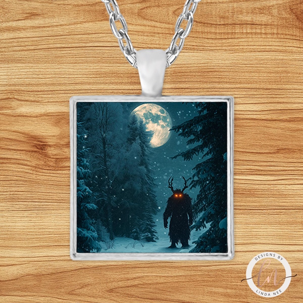 Horned Forest Cryptid Pendant Necklace